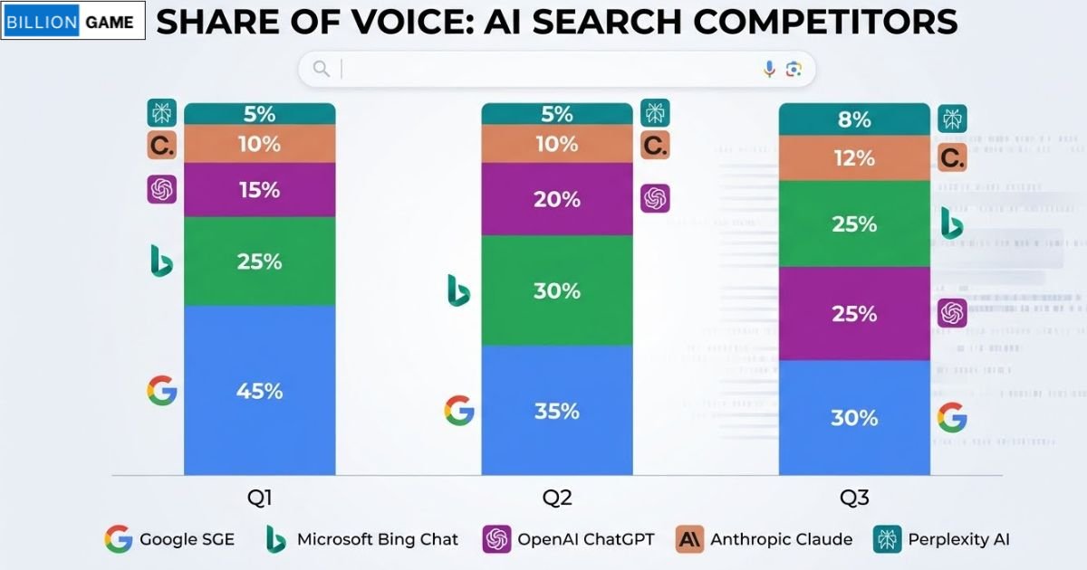 CHART_ Comparison chart showing Share of Voice across competitors in AI search
