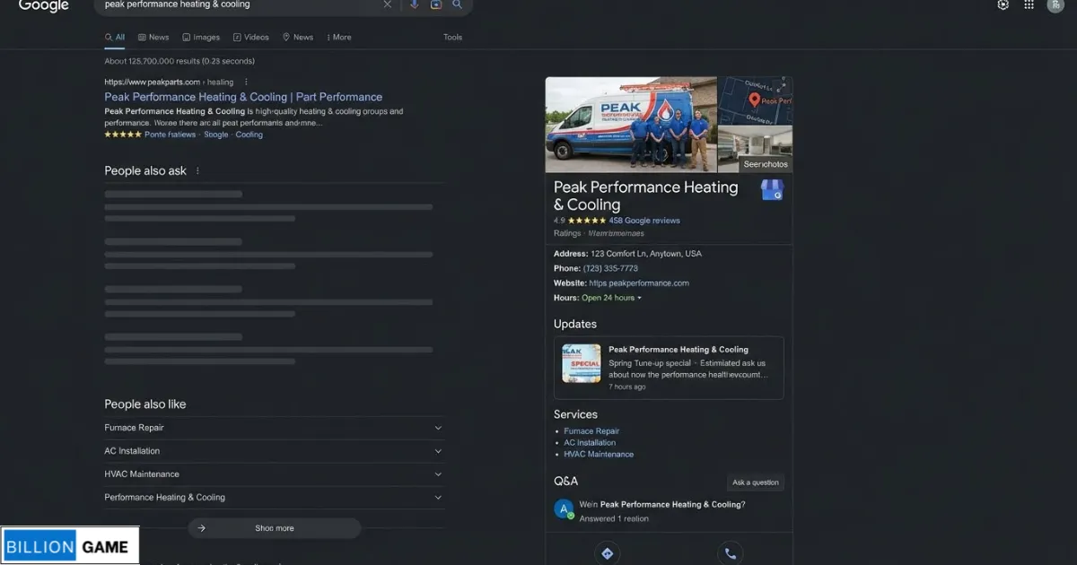 📸 [SCREENSHOT_ Example of a fully optimized Google Business Profile for an HVAC company]